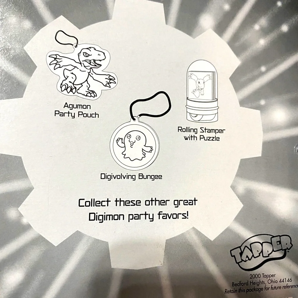 DIGITAL DIGIMON MONSTERS VTG 2000 NWT PARTY FAVORS 4 DIGIVOLVING BUNGEES TAPPER